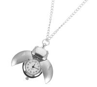 Beetle Designed Pocket Watch, Retro Hanging Quartz Watch for Men Silver | Shiny Zinc Alloy Finish, Chained Design, Decorative Accessory with Long Service Life and Classic Vintage Styling