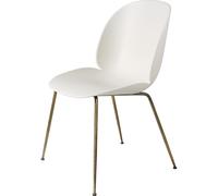 Beetle Dining Chair Conic Base Antique Brass/ Alabaster White