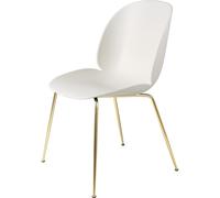 Beetle Dining Chair Conic Base Brass Semi Matt/ Alabaster White