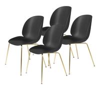 Beetle Dining Chair Conic Base/ Brass Semi Matt/ Black 4 Pcs.