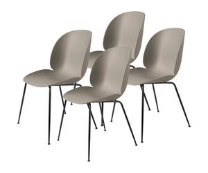 Beetle Dining Chair Conic Base/ Matt Black/ New Beige 4 Pcs.