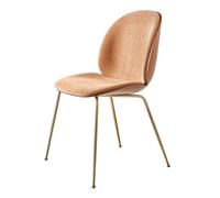 Beetle Dining Chair Veneer Shell Belsuede Special FR 132 With Legs In Antique Brass