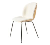 Beetle Dining Chair Veneer Shell Karakorum 001 With Legs In Black Chrome