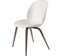 Beetle Dining Chair Wooden Base American Walnut Matt/ Alabaster White