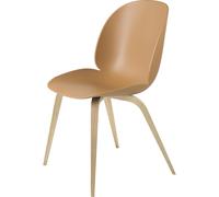 Beetle Dining Chair Wooden Base Oak Semi Matt/ Amber Brown