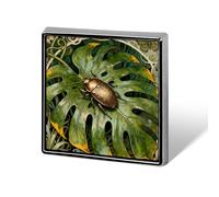 Beetle Monstera Leaf Brooch Pins Lapel Pins for Men Women Badge Button Cover Decorative Jewelry Charms for Hats Bags Backpacks Suits Shirts Scarves Clothing Accessories Banquet Wedding Gift