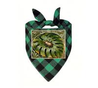 Beetle Monstera Leaf Dog Bandanas for Small Medium Large Dogs Cats | Soft Polyester Pet Triangle Scarf Kerchief Novelty Pet Bib for Birthday, Photo Shoots, Wedding, Parties Pet Accessories