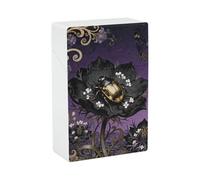 Beetle Nigella Petal Cigarette Case Stylish Plastic Cigarette Holder Box for Women Men Portable Crush-Proof Cigarette Organizer
