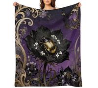 Beetle Nigella Petal Flannel Fleece Throw Blanket Soft Cozy Throws for Couch Sofa Bed Farmhouse Blanket Comfort Decorative Travel Blankets Lightweight All Season 50"x60"