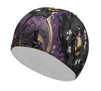 Beetle Nigella Petal Swim Cap High Elasticity Anti Slip Waterproof Comfortable Swim Hat Bathing Cap for Men Women