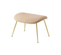 Beetle Ottoman Around Bouclé 004 With Legs In Semi Matt Brass