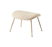 Beetle Ottoman Dora Boucle With Legs In Antique Brass