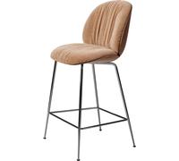 Beetle Soft Bar Stool H67 Black Chrome/American Walnut/Belsuede Speical/Dedar 132