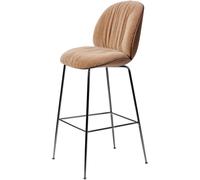 Beetle Soft Bar Stool H77 Black Chrome/American Walnut/Belsuede Speical/Dedar 132