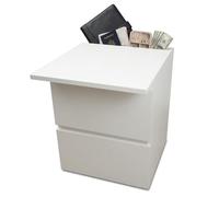 Beetle Wood White Chest of Drawers with Hidden Compartment & RFID Electronic Lock | Bedside Drawer Unit with Invisible Secret Storage & App | Discreet Diversion Safe for Valuables | Assembled