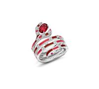 Beetlejuice 18ct White Gold Ruby & Diamond Sandworm Spiral Wrap Ring - Ring Size K
