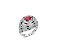 Beetlejuice 18ct White Gold Ruby & Diamond Spiral Bombe Ring - Ring Size O