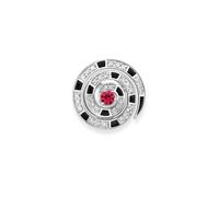 Beetlejuice 18ct White Gold Ruby & Diamond Spiral Lapel Pin