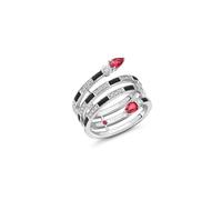 Beetlejuice 18ct White Gold Ruby & Diamond Spiral Wrap Ring - Ring Size K