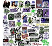 Beetlejuice 50ct Vinyl Large Deluxe Stickers Variety Pack - Laptop, Water Bottle, Scrapbooking, Tablet, Skateboard, Indoor/Outdoor - Set of 50