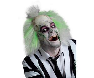Beetlejuice Adult Wig with Fabric Bald Head White and Green Colours Officially Licensed Warner Brothers Wig Fabric Bald Effect Halloween Mens Adult