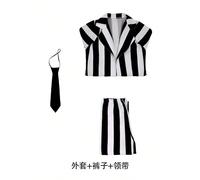 (Beetlejuice Boy, 140cm) 2025 Halloween costume Beetlejuice adult children's parent-child performance costume