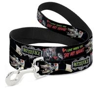 Beetlejuice Dog Leash | Beetlejuice I Love When You Say My Name and Sandworm Black Durable Stylish For Walks