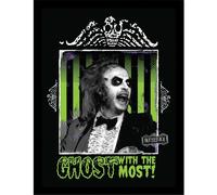 Beetlejuice Ghost With The Most Framed Poster in Black Beetlejuice Black