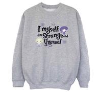 Beetlejuice Girl's I Myself Am Strange & Unusual Sweatshirt in Grey | Size: 3-4 Years Beetlejuice Grey 3-4 Years