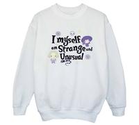 Beetlejuice Girl's I Myself Am Strange & Unusual Sweatshirt in White | Size: 9 Years Beetlejuice White 9 Years
