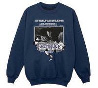 Beetlejuice Girl's Strange & Unusual Sweatshirt in Navy | Size: 12-13 Years Beetlejuice Navy 12-13 Years