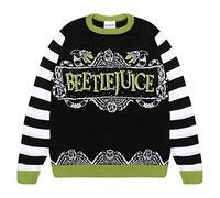 Beetlejuice Logo Knitted Jumper, Adults, XS-5XL, Black, Official Merchandise