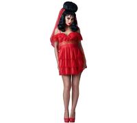 Smiffys 81002 Beetlejuice, Lydia Bride Costume, Women, Red, XS-UK Size 04-06