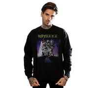 BEETLEJUICE Men's Distressed Poster Sweatshirt Large Black
