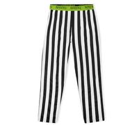 BEETLEJUICE Mens Pyjama Bottoms, Soft Comfortable Loungewear with Pockets - Mens Gifts (2XL, Black/White)