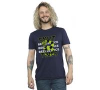 Beetlejuice Men's Say It 3 Times Cotton T-Shirt in Navy | Size: 5XL Beetlejuice Navy 5XL