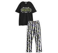 Beetlejuice Men's Short Sleeve Long Leg Pyjama Set | Black | Size: Small Beetlejuice Black S