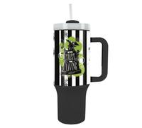 Beetlejuice Never Trust The Living 1L Travel Mug Black/white/green (One Size)