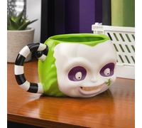 Paladone Beetlejuice Face Mug - Officially Licensed for Fans of Retro Horror Movies, Extra Large Ceramic 3D Ceramic Mug 80s Movie Collector Mug, 22oz