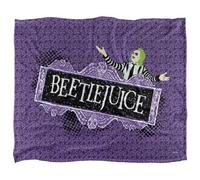 Beetlejuice Silky Logo Supersoft Blanket Purple/black (One Size)