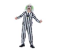 Beetlejuice Striped Text Long-Sleeved Jacket & Trousers Set in Black | Size: 1-2 Years Beetlejuice Black 1-2 Years