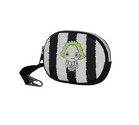 Beetlejuice Stripes-Pill Coin Purse, White, 12 x 8.5 cm