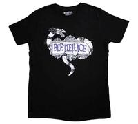 Beetlejuice Unisex Adult Snake Badge T-Shirt (L) (Black)