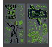 Beetlejuice Wall Decals - Officially Licensed Merchandise, 50 Stickers inc 20 Glow in the Dark Stickers, Retro Spooky Home Decor for Horror Fans, Gothic Bedroom Decor | Paladone