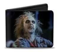 Beetlejuice Wallet, Bifold, Beetlejuice Scene Blocks Blues, Vegan Leather, 4.0" x 3.5", Casual