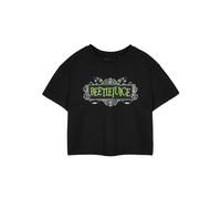 Beetlejuice Women's Cropped Short Sleeved T-Shirt | Black | Official | Size: Medium Beetlejuice Black M