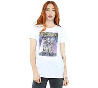 BEETLEJUICE Women's Distressed Poster Boyfriend Fit T-Shirt Large White