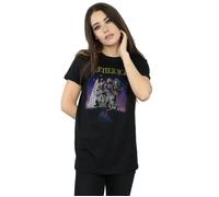 Beetlejuice Women's Distressed Poster Cotton Boyfriend T-Shirt in Black | Size: Large Beetlejuice Black L