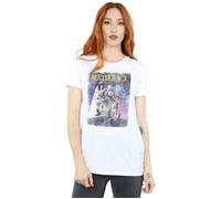 Beetlejuice Women's Distressed Poster Cotton Boyfriend T-Shirt in White | Size: 3XL Beetlejuice White 3XL