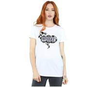 Beetlejuice Women's Sandworm Logo Cotton Boyfriend T-Shirt in White | Size: 2XL Beetlejuice White 2XL